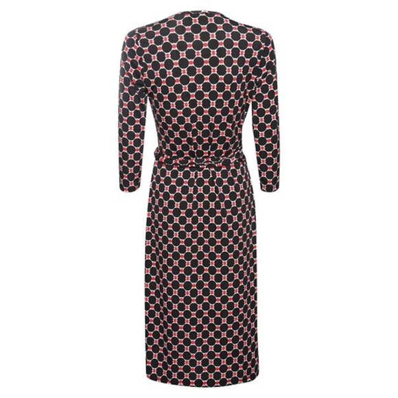 RIELLE Women's Printed Wrap Dress Size M In Black Multi - Picture 2 of 10